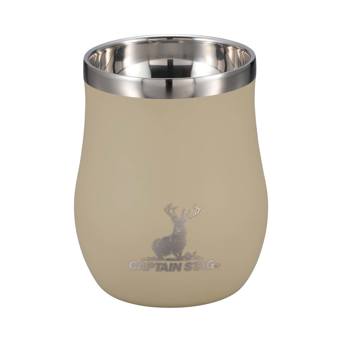 キャプテンスタッグ 香る真空二重タンブラー240 ベージュ UE-3578