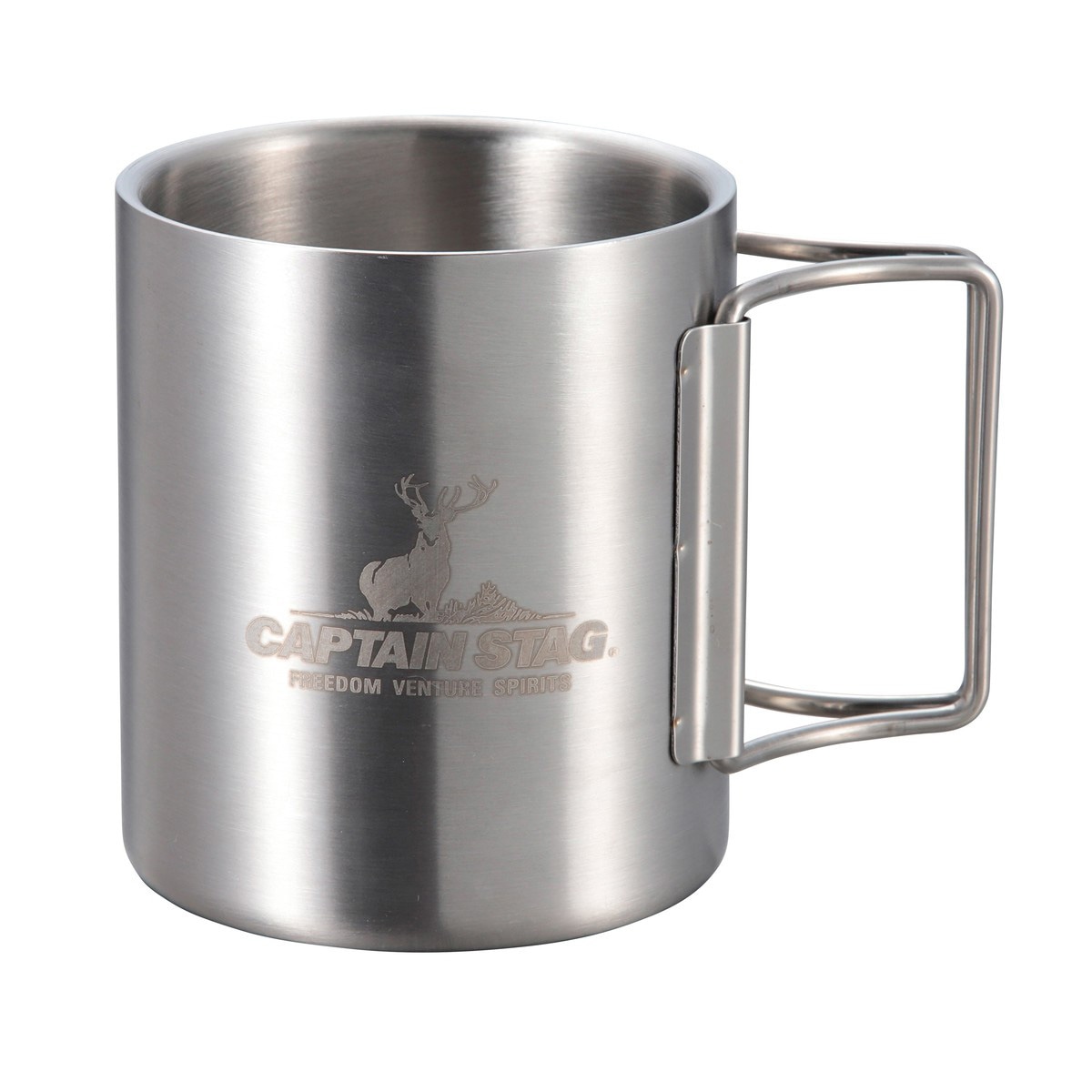 キャプテンスタッグ NEWフリーダム ダブルステンマグカップ250ml 折りたたみハンドル UH-2018