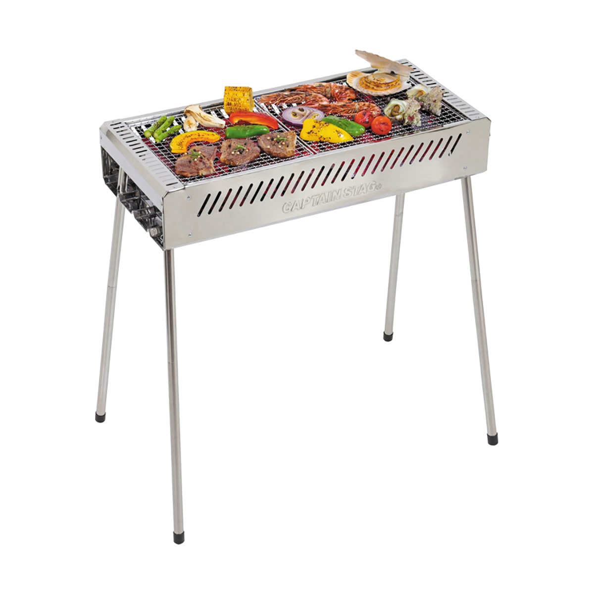 【vintageColemanらんぷ屋】ステンレスバーベキューグリル×2 送料無料】キャプテンスタッグ BBQステンレスグリル650 UG-68