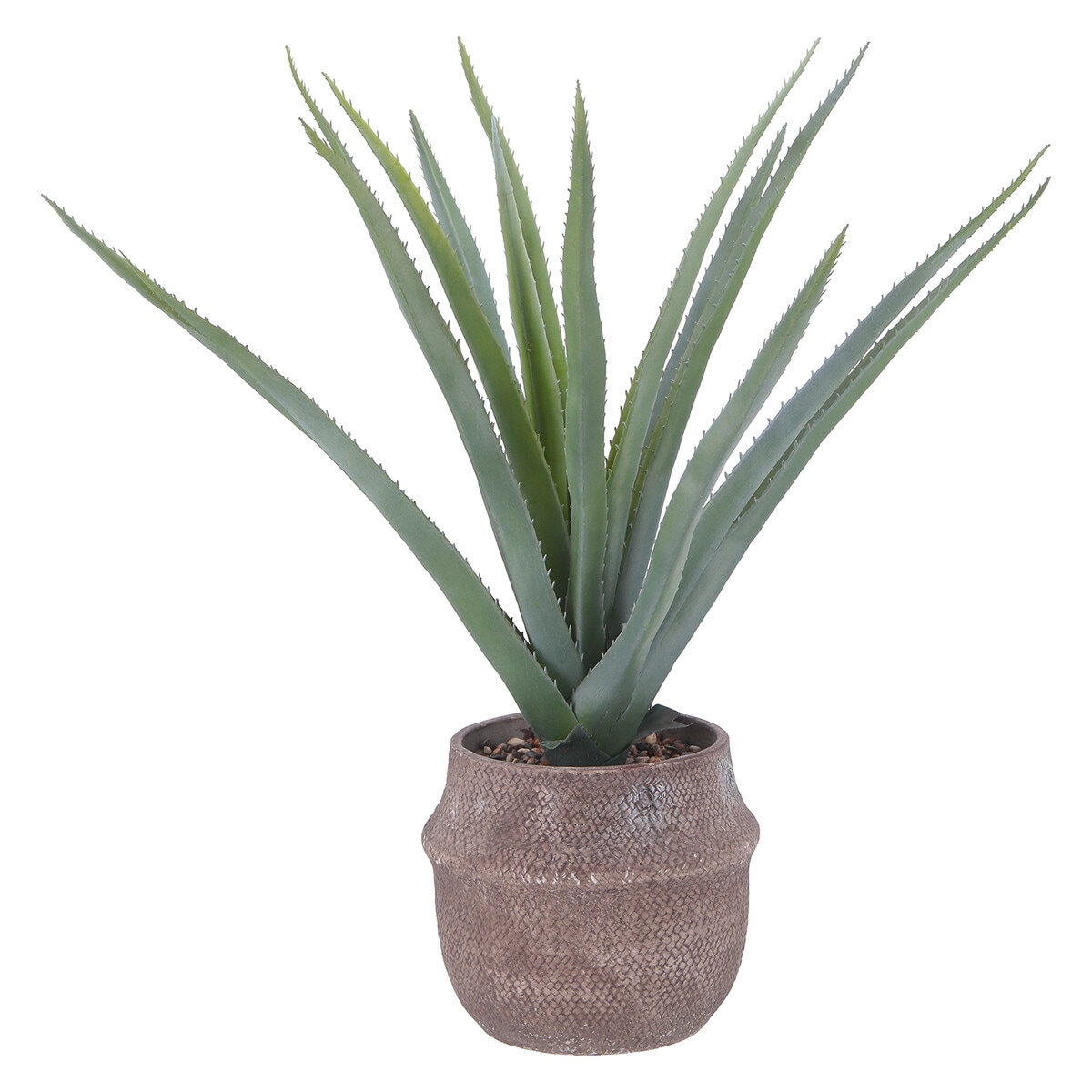 【送料無料】不二貿易 フェイクグリーン アロエ M セメントポット FB-3091661 【メーカー直送・代引不可・置配不可・配送地域限定】