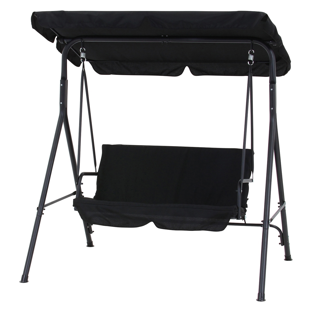 【送料無料】不二貿易 ブランコ 2P ポルド クッション付き BK FBC-041-2 【メーカー直送・代引不可・置配不可・配送地域限定】