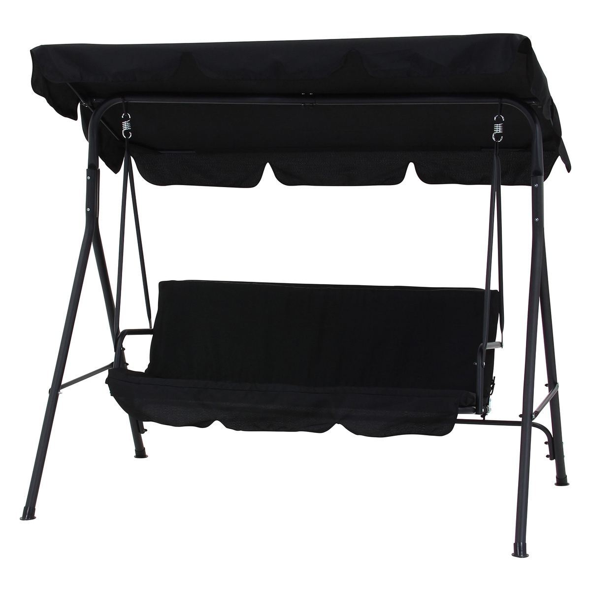 【送料無料】不二貿易 ブランコ 3P ポルド クッション付き BK FBC-041-3 【メーカー直送・代引不可・置配不可・配送地域限定】