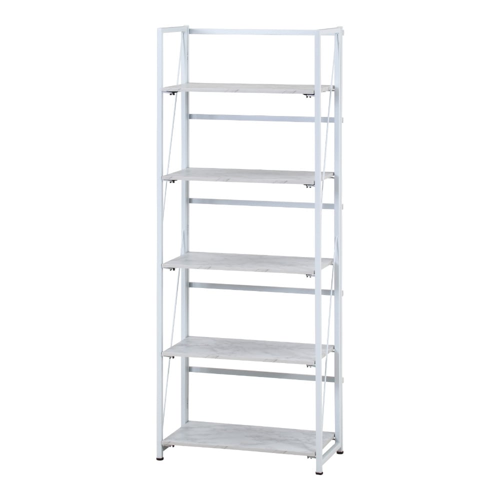 送料無料】不二貿易 折りたたみシェルフ アロン5段 ストーン FBC986-B  