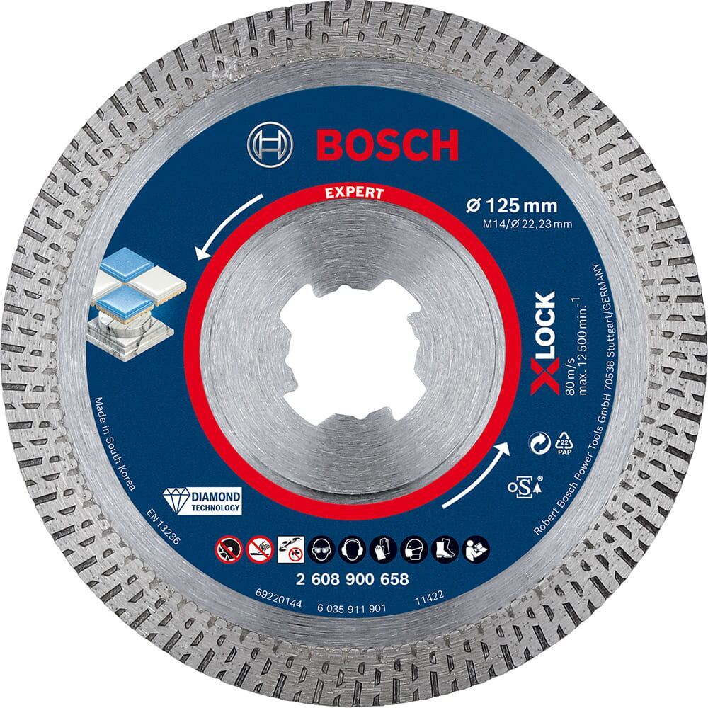 【送料無料】ボッシュ BOSCH X-LOCKダイヤモンドホイールタイル 外径125mm 2608900658