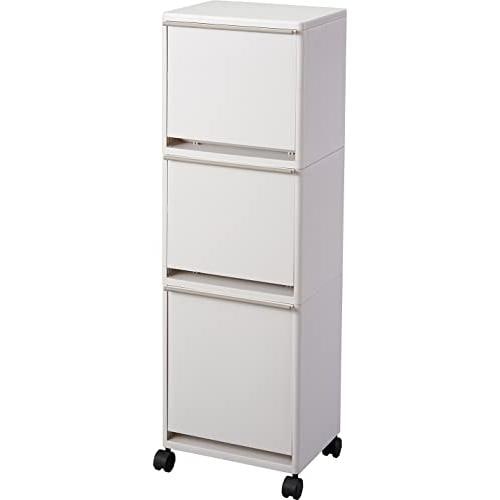 【送料無料】メーカー欠品中 次回3月上旬入荷予定です　アスベル 分別ワゴンワイド3段 43L ホワイト