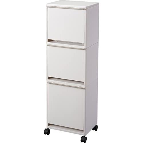 【送料無料】メーカー欠品中 次回3月上旬入荷予定です アスベル 分別ワゴンワイド3段 43L ホワイト