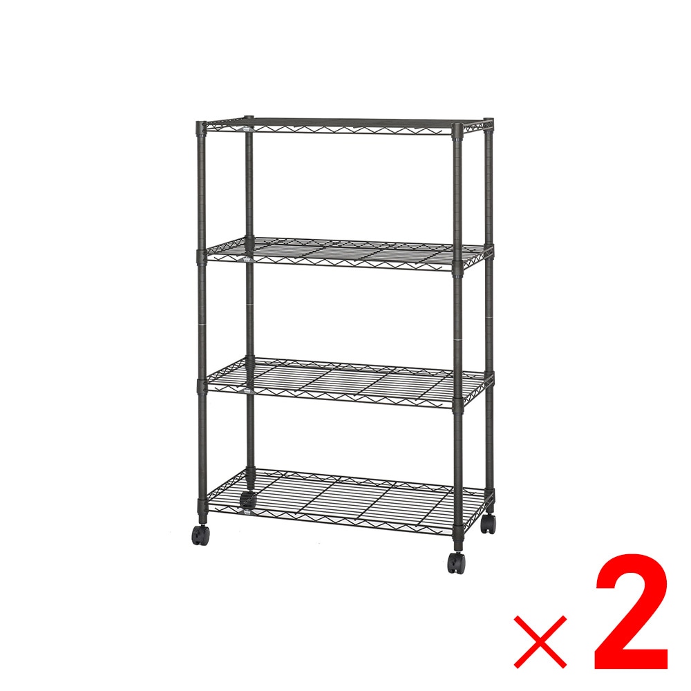 ハンマートーン塗装4段110Wメタルラック Luminous ルミナス スチールラック ノワール 黒 ラック 幅110