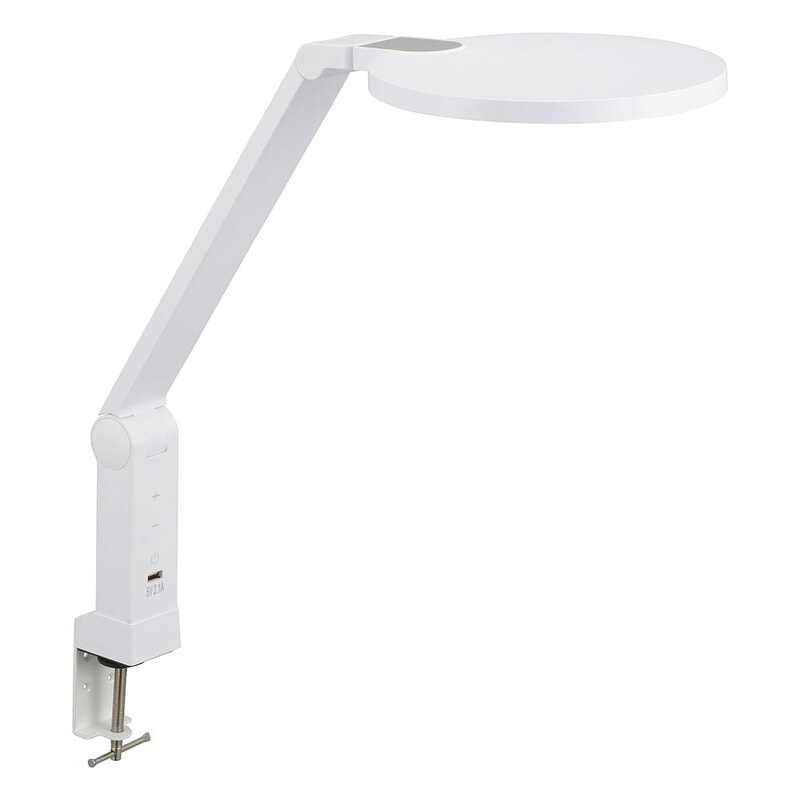 【送料無料】オーム電機 LEDデスクランプ ブルーライトカット クランプ式 ホワイト LTC-LS78-W
