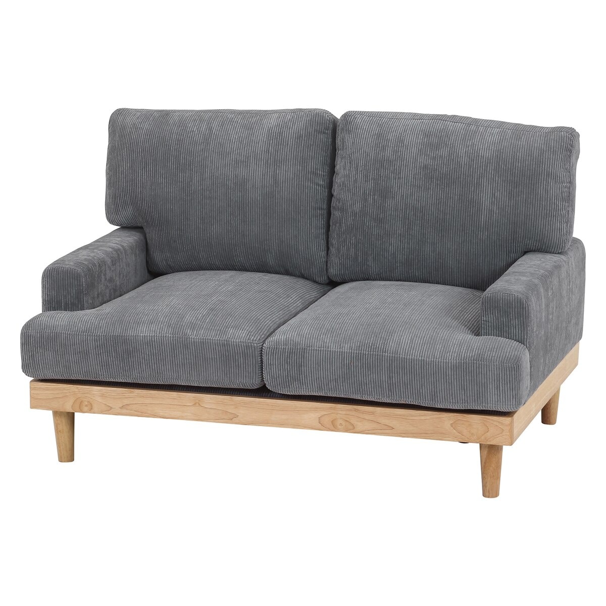 【送料無料】不二貿易 コーデュロイソファ フェリーチェ 2P GY グレー HX8822C 【メーカー直送・代引不可・置配不可・配送地域限定】