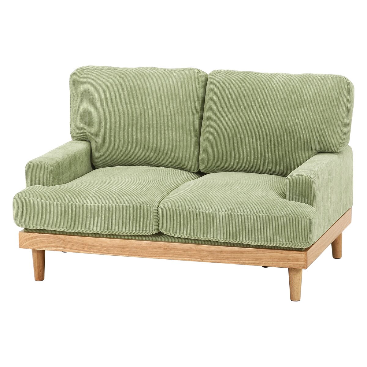 【送料無料】不二貿易 コーデュロイソファ フェリーチェ 2P グリーン HX8822C 【メーカー直送・代引不可・置配不可・配送地域限定】