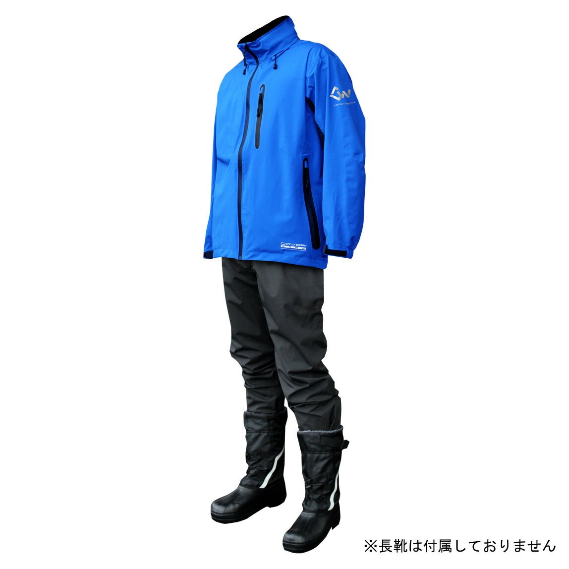 【送料無料】カヴァーワーク レインウェア ストレッチ Mサイズ ブルー アクロスレイン 雨具 上下 AG-8000
