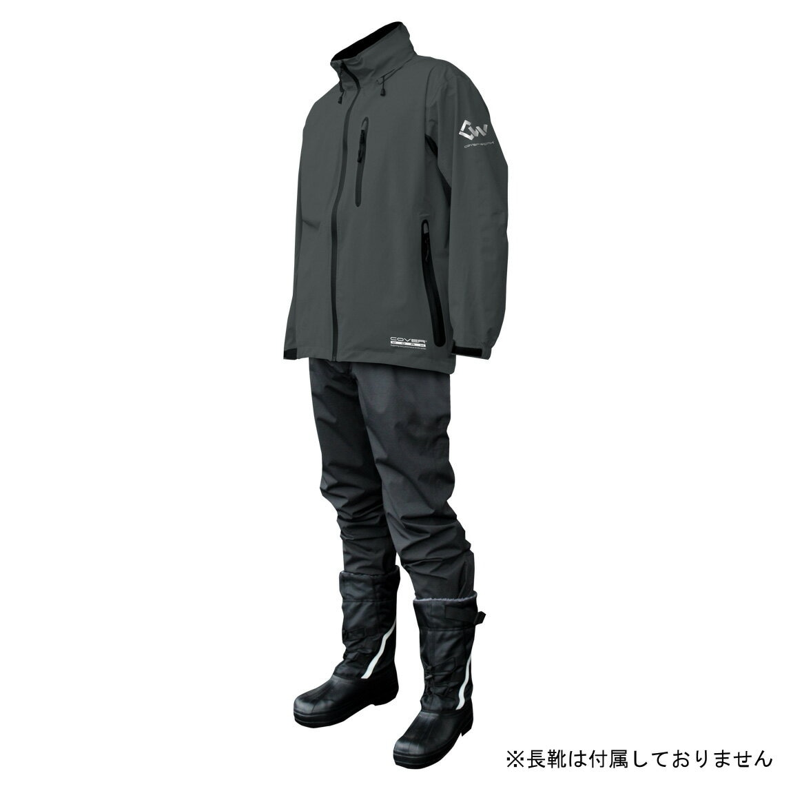 【送料無料】カヴァーワーク レインウェア ストレッチ 3Lサイズ チャコールグレー アクロスレイン 雨具 上下 AG-8000