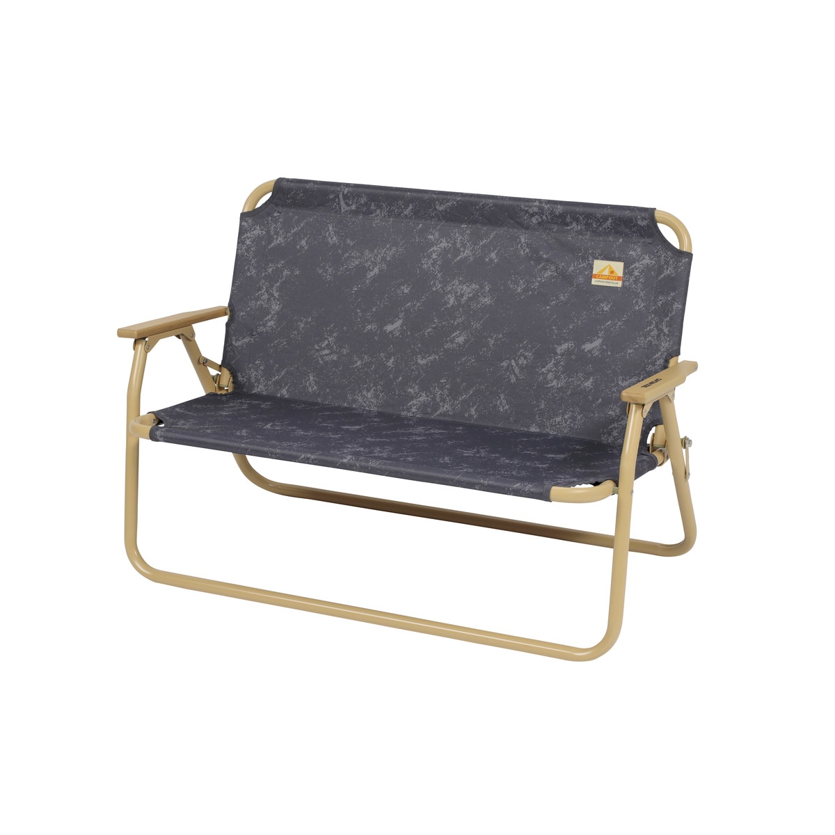 【送料無料】キャプテンスタッグ キャンプアウト アルミ背付きベンチ エイジンググレー×タン UC-1861