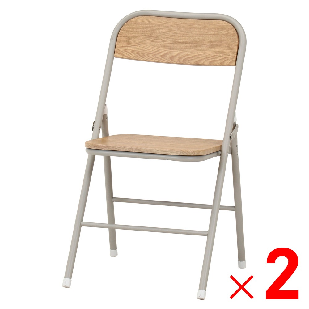 ブラウン クッション付き折りたたみチェア 2点 ブラウン クッション付き折りたたみチェア 2点 1年保証