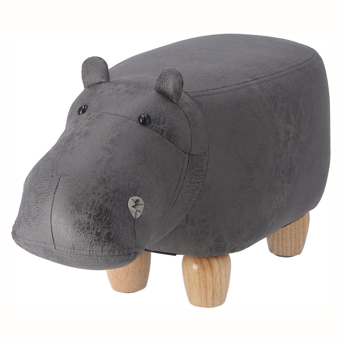 【送料無料】不二貿易 アニマルスツール キュートサイズ カバ ダークグレー 【メーカー直送・代引不可・置配不可・配送地域限定】