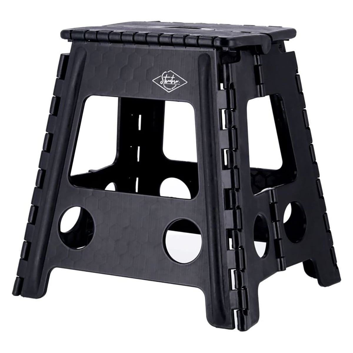 【送料無料】不二貿易 フォールディングステップスツール H39cm BK 【メーカー直送・代引不可・置配不可・配送地域限定】