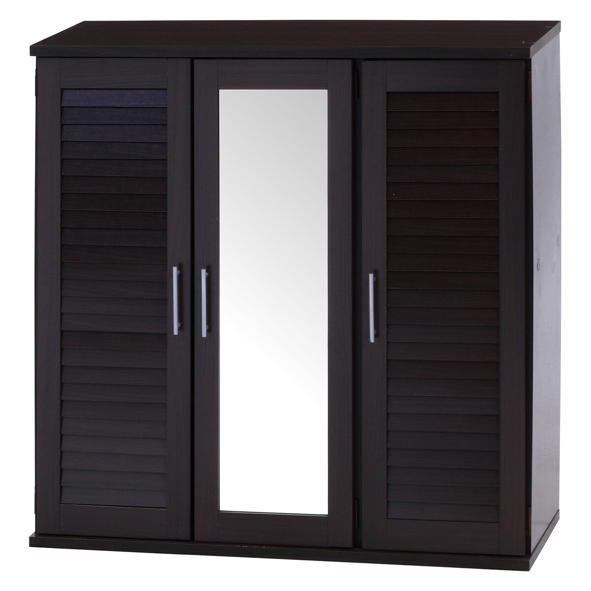 【送料無料】不二貿易 ルーバー＆ミラー付きシューズボックス90幅 BR 【メーカー直送・代引不可・置配不可・配送地域限定】