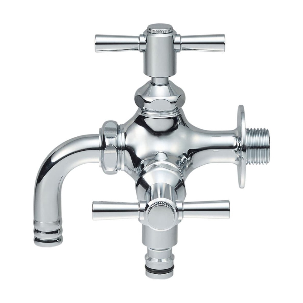 SANEI 蛇口 F126YV-13 送料無料】サンエイ SANEI 散水用二口横水栓 F126YV-13 | 水廻り