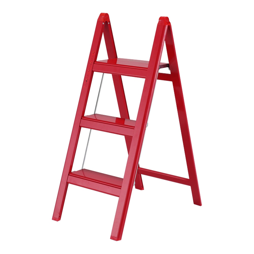 【送料無料】アルインコ アルミ製薄型踏み台 3段 レッド SS80RB 【メーカー直送・代引不可・置配不可】