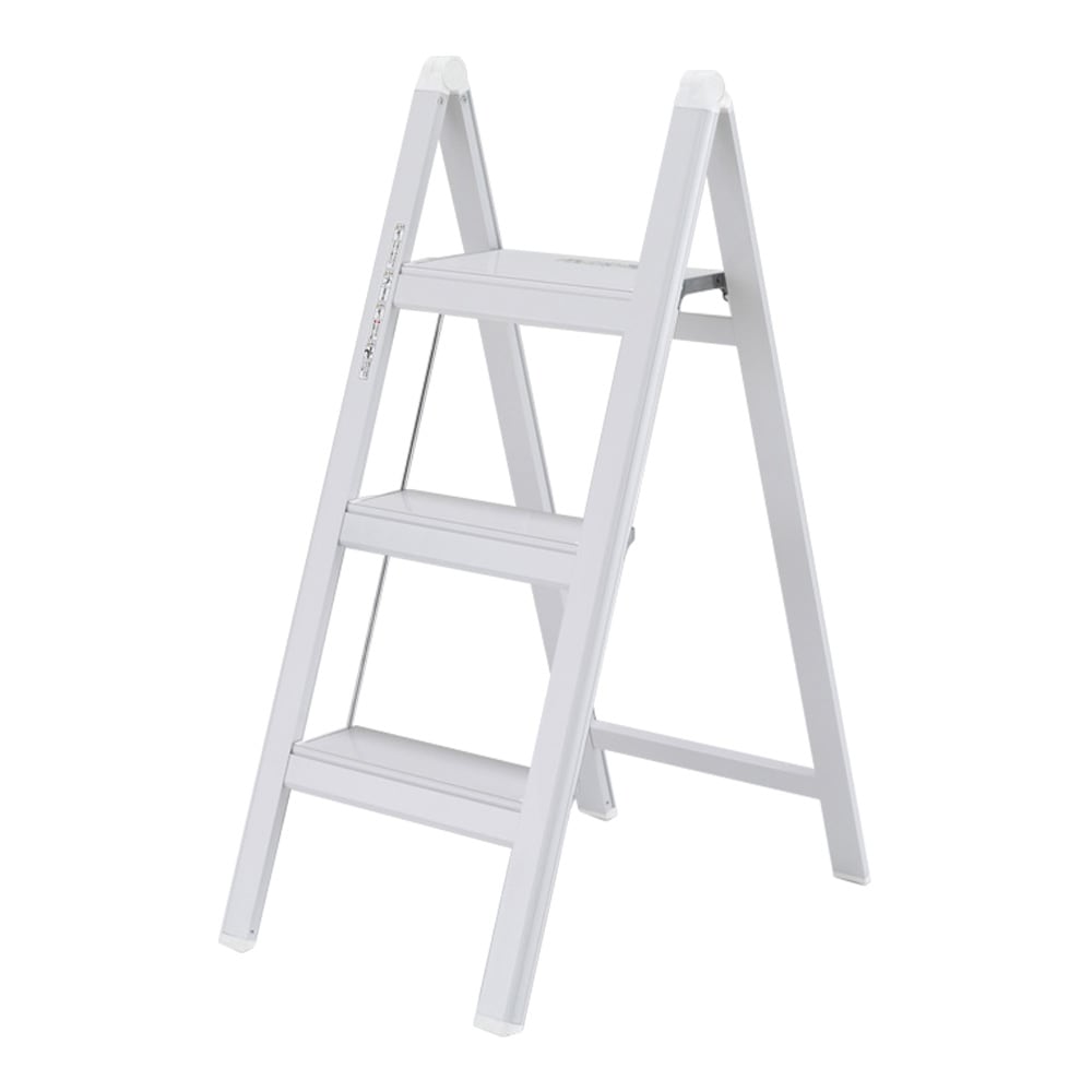 【送料無料】アルインコ アルミ製薄型踏み台 3段 ホワイト SS80SB 【メーカー直送・代引不可・置配不可】