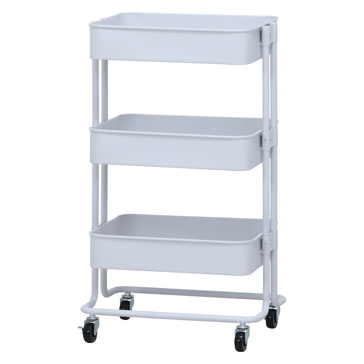 【送料無料】欠品中 次回4月中旬予定 不二貿易 キッチンワゴン バスケット3段 ホワイト LX-0306-3 【メーカー直送・代引不可・置配不可・配送地域限定】