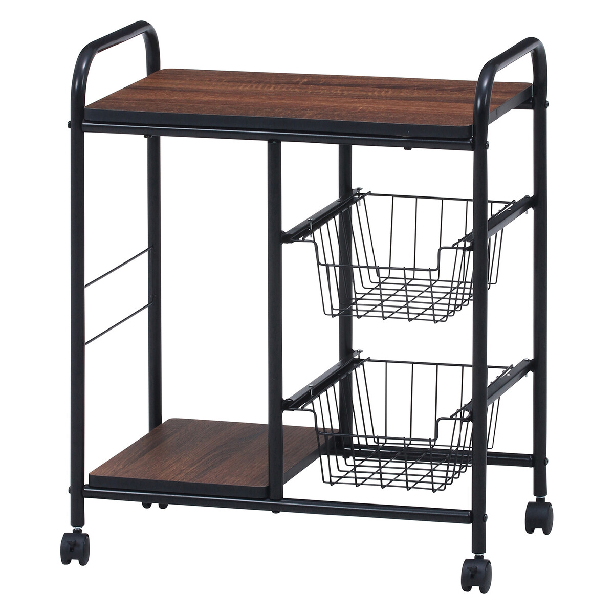 【送料無料】不二貿易 キッチンワゴン FBC-02-1 BK/BR 【メーカー直送・代引不可・置配不可・配送地域限定】