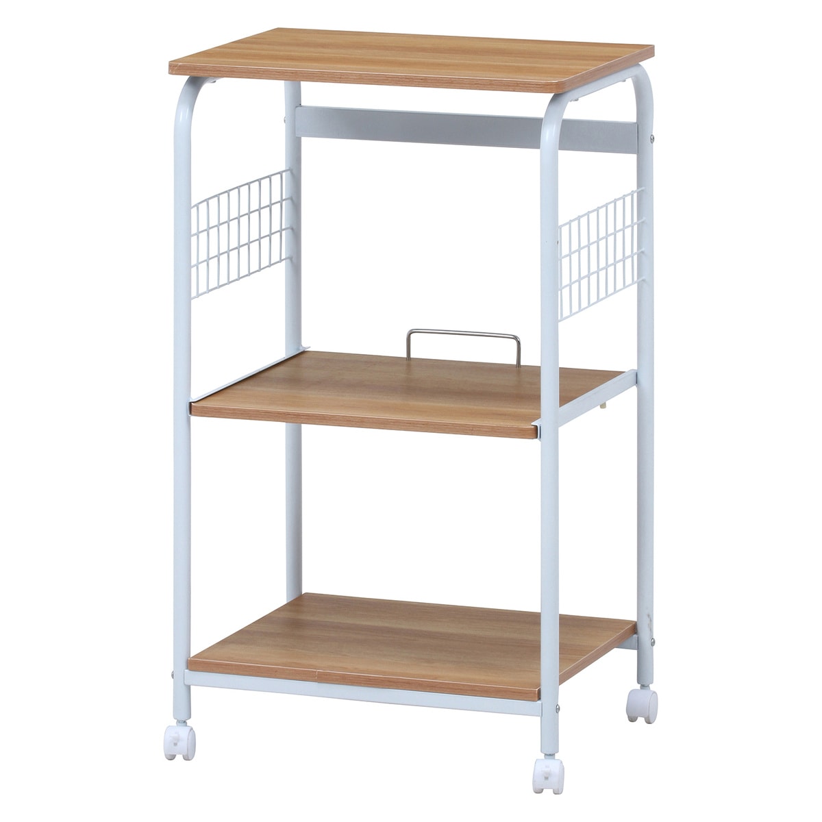 【送料無料】不二貿易 レンジワゴン FBC-03-2 WH/NA 【メーカー直送・代引不可・置配不可・配送地域限定】