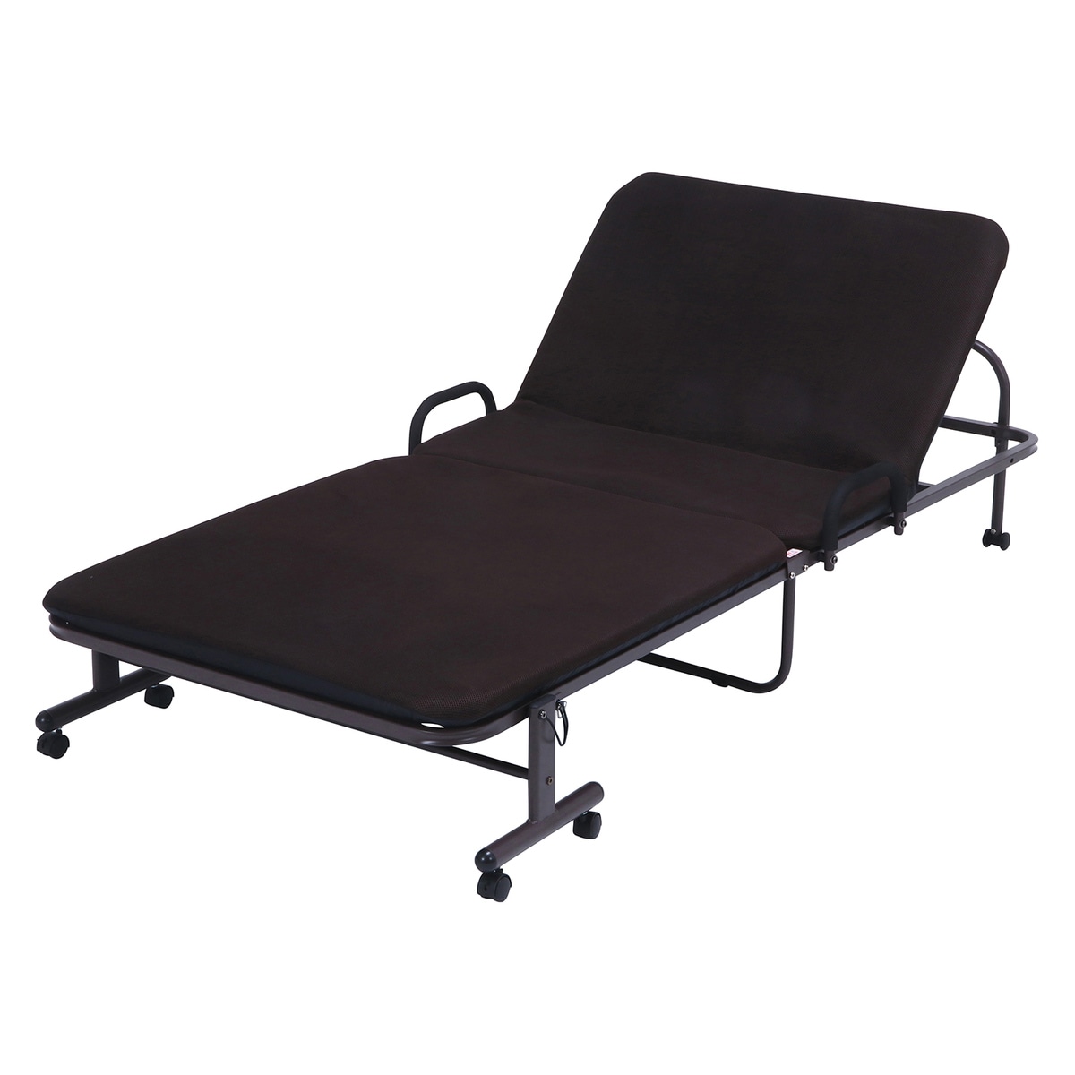 【送料無料】不二貿易 ワンタッチベッド フリーロック42段 KJ-120-42-BR 【メーカー直送・代引不可・置配不可・配送地域限定】