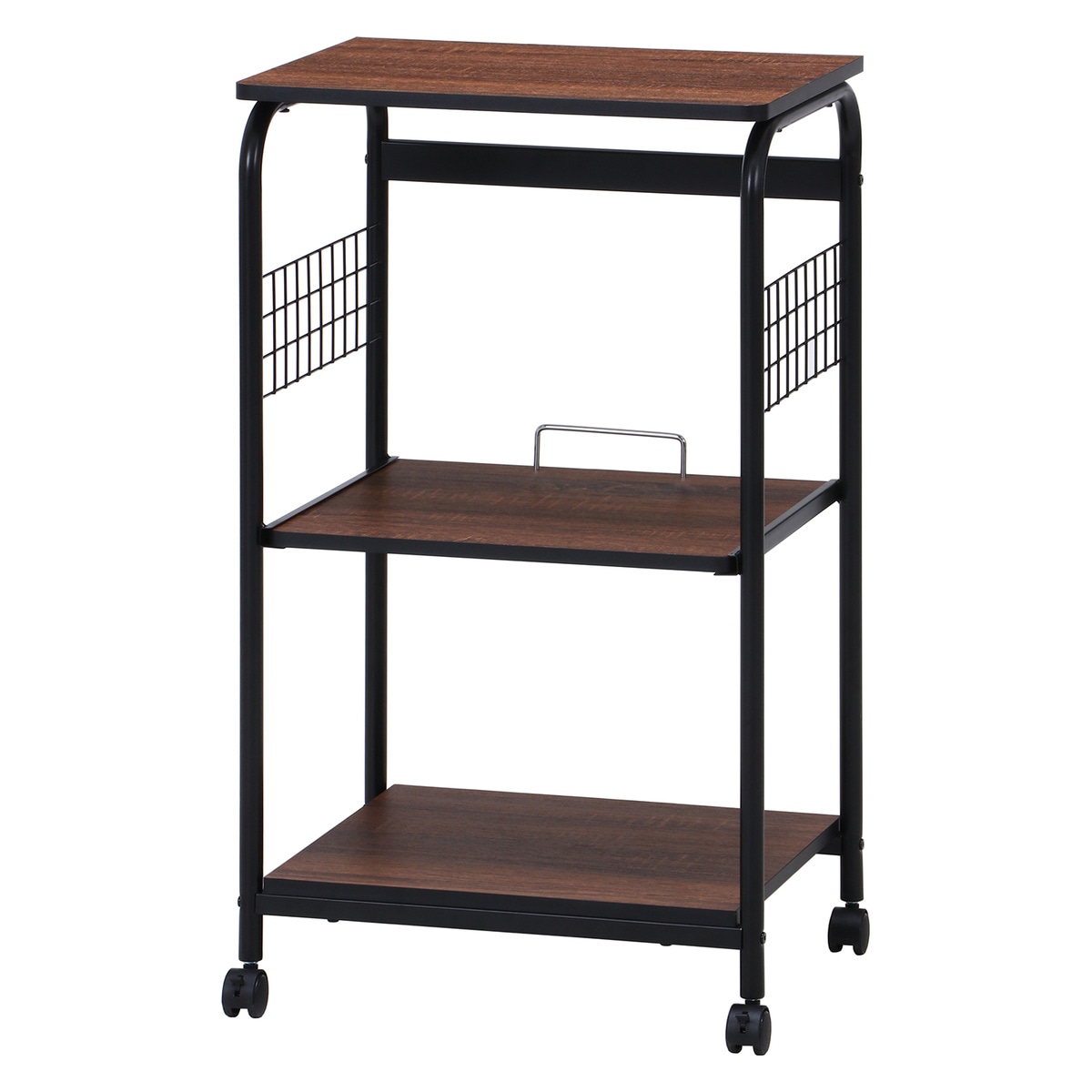 【送料無料】不二貿易 レンジワゴン FBC-03-2 BK/BR 【メーカー直送・代引不可・置配不可・配送地域限定】