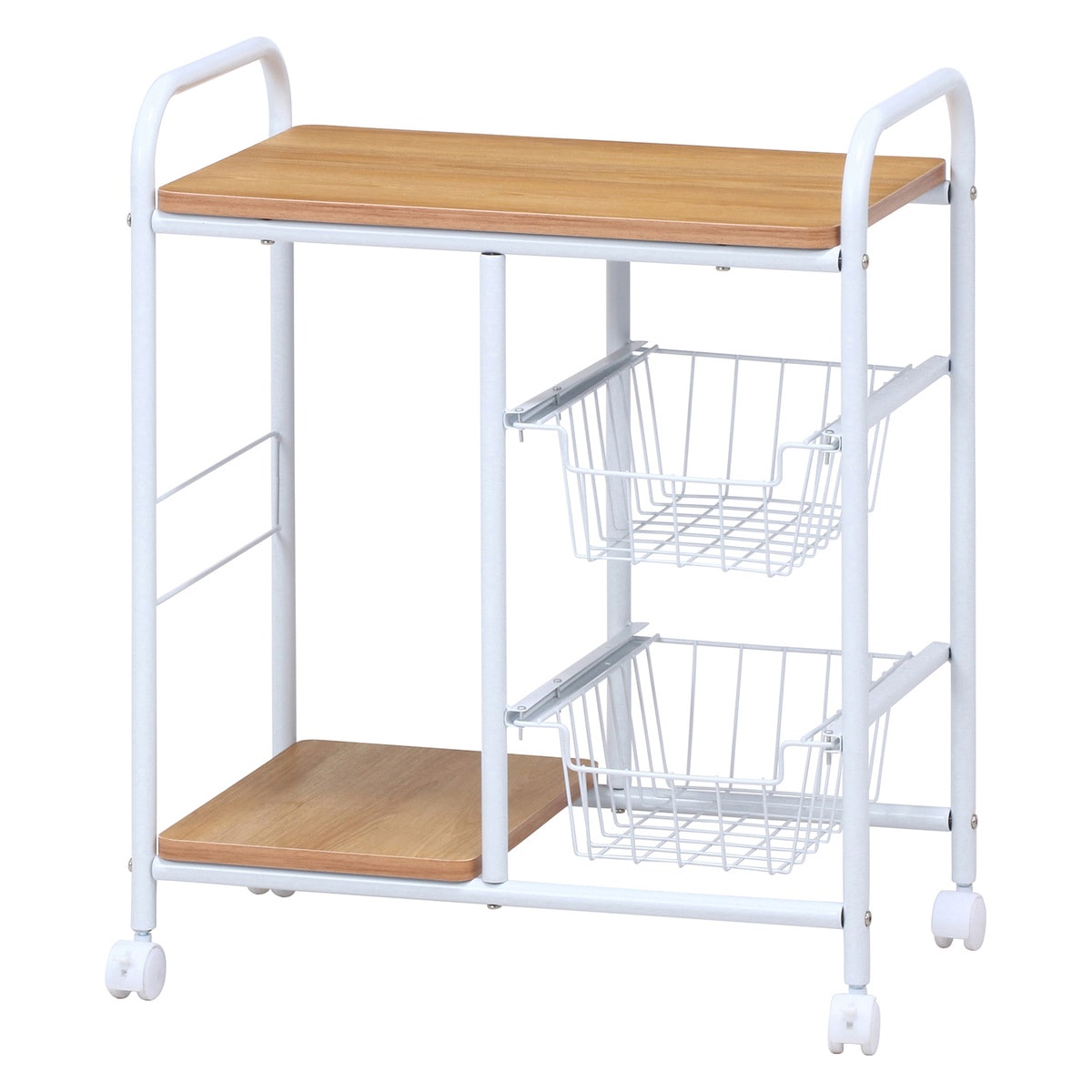 【送料無料】不二貿易 キッチンワゴン FBC-02-1 WH/NA 【メーカー直送・代引不可・置配不可・配送地域限定】