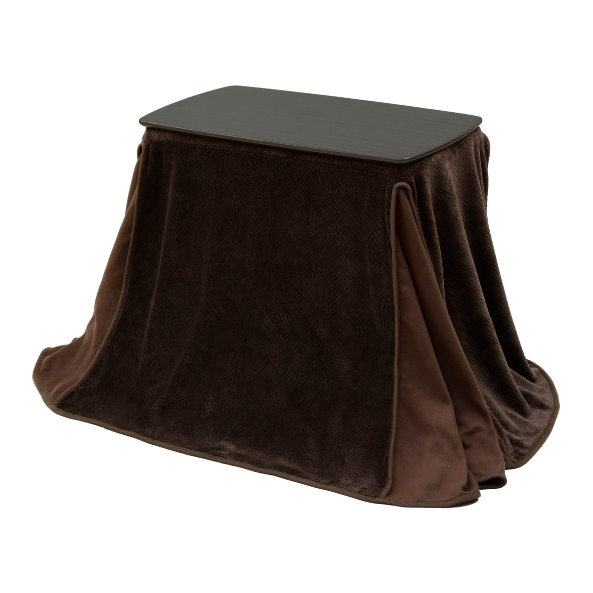 ダークブラウン 大型電気こたつ ダイニングこたつ 2人掛け ハイタイプ 回転式チェア 肘掛け 手元