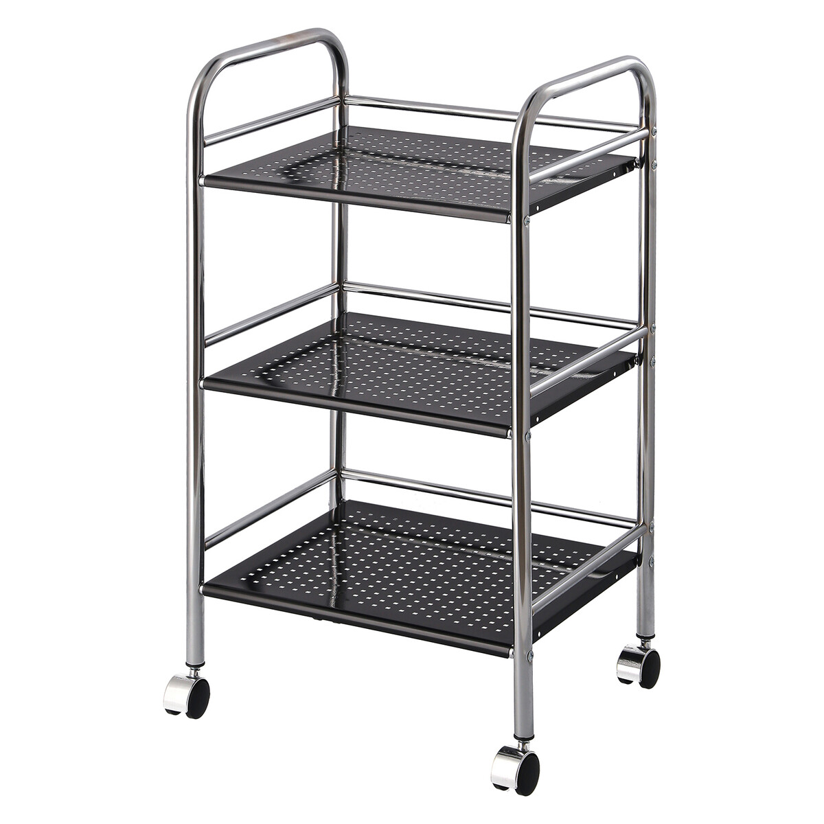 【送料無料】マルチワゴン3段 BK/CR 1663K(J163Q4K) 【メーカー直送・代引不可・置配不可・配送地域限定】