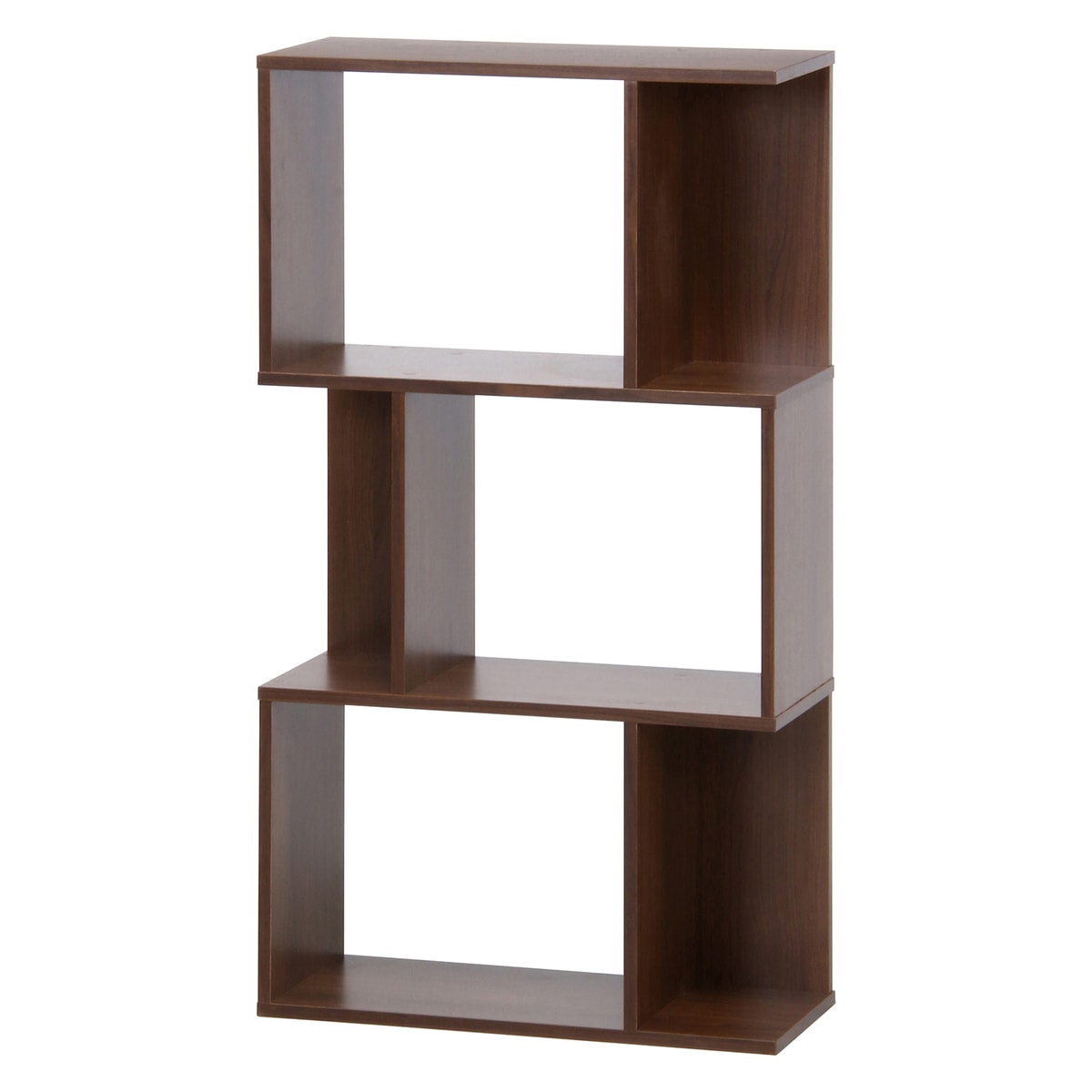 【送料無料】欠品中 次回4月中旬予定 不二貿易 S型ディスプレイラック3段 ミディアムブラウン S SHAPE RACK 【メーカー直送・代引不可・置配不可・配送地域限定】