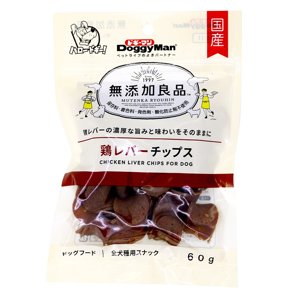 ドギーマン 無添加良品 鶏レバーチップス 60g