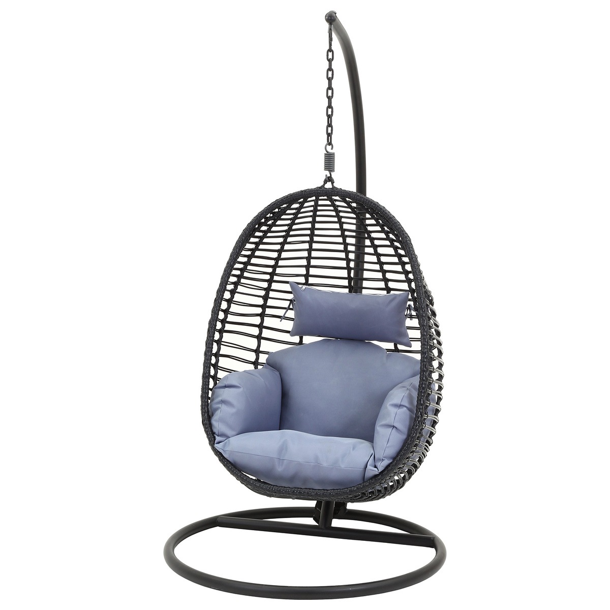 ２人用　ハンギングチェアー　解体済み I】不二貿易 ハンギングチェア 16003 ブラック 吊り下げ式