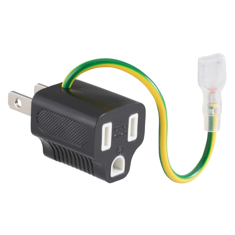 オーム電機 接地アダプター アース端子カバー付き HS-TM1E1E3-K