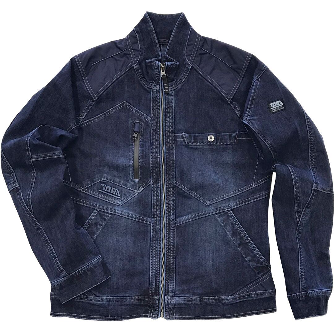 寅壱 デニム長袖ブルゾン 紺 5Lサイズ 8910-124 送料無料】寅壱 デニム長袖ブルゾン 紺 5Lサイズ 8910-124 | 作業衣料