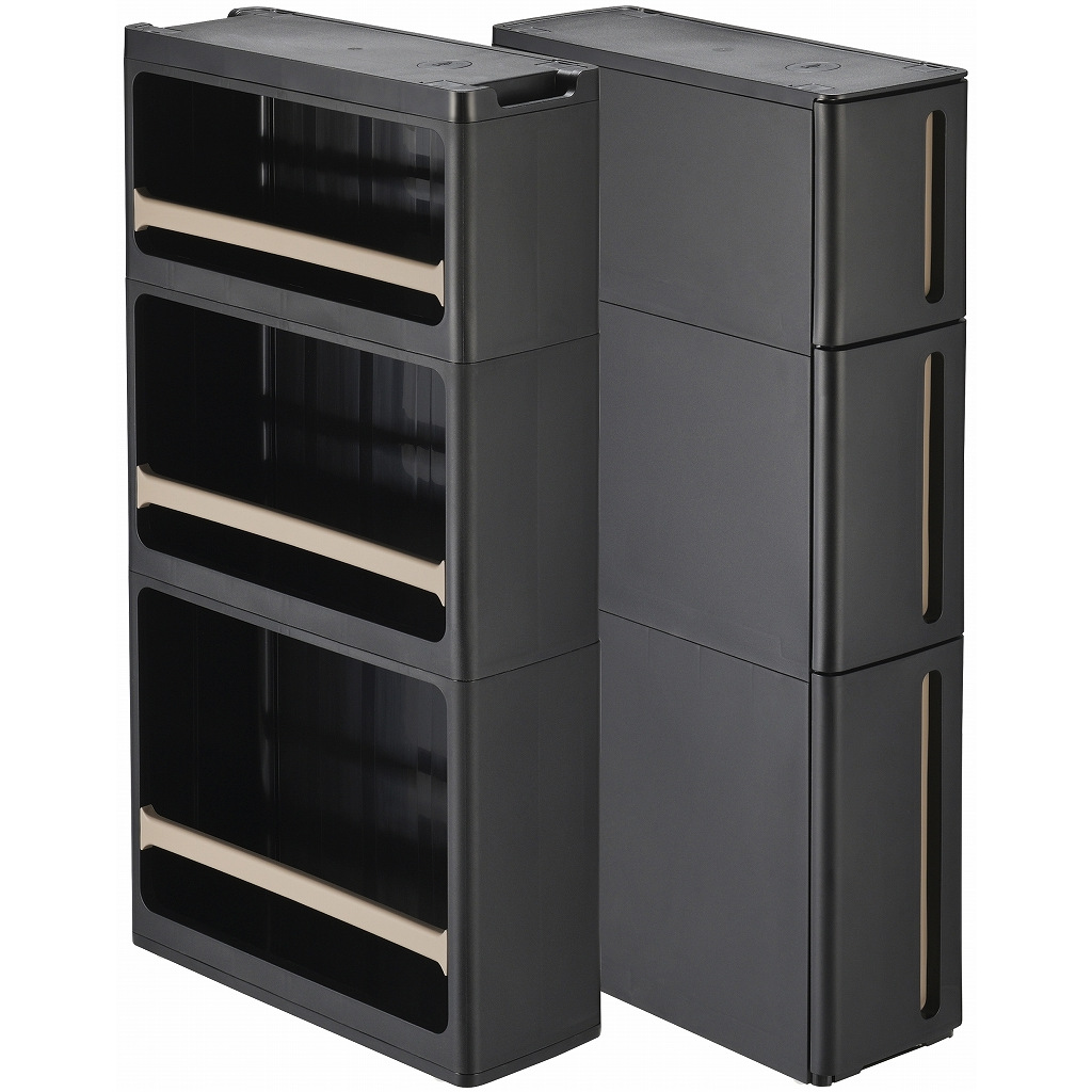 【送料無料】メーカー欠品中 次回2月上旬入荷予定です　サンカ スリムストッカー ストランティ ラックドロアーセット BB ブラック RBDB-BK