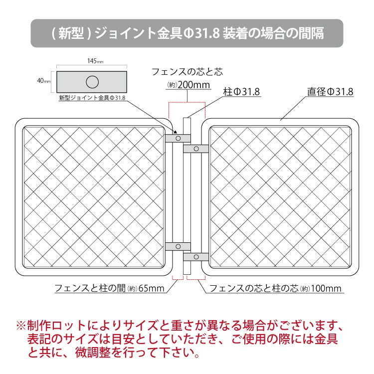 送料無料】アメリカンフェンス用 新型ジョイント金具 径31.8 AF