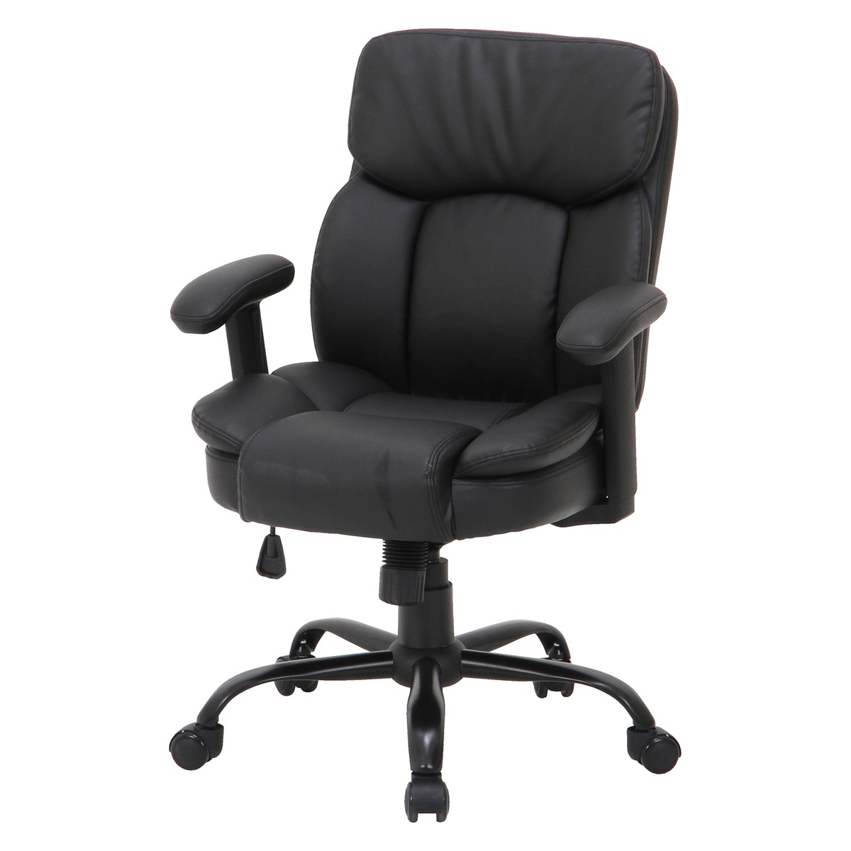 【送料無料】不二貿易 PUプレジデントチェアーマンチェスター BK H-2640-TH 【メーカー直送・代引不可・置配不可・配送地域限定】