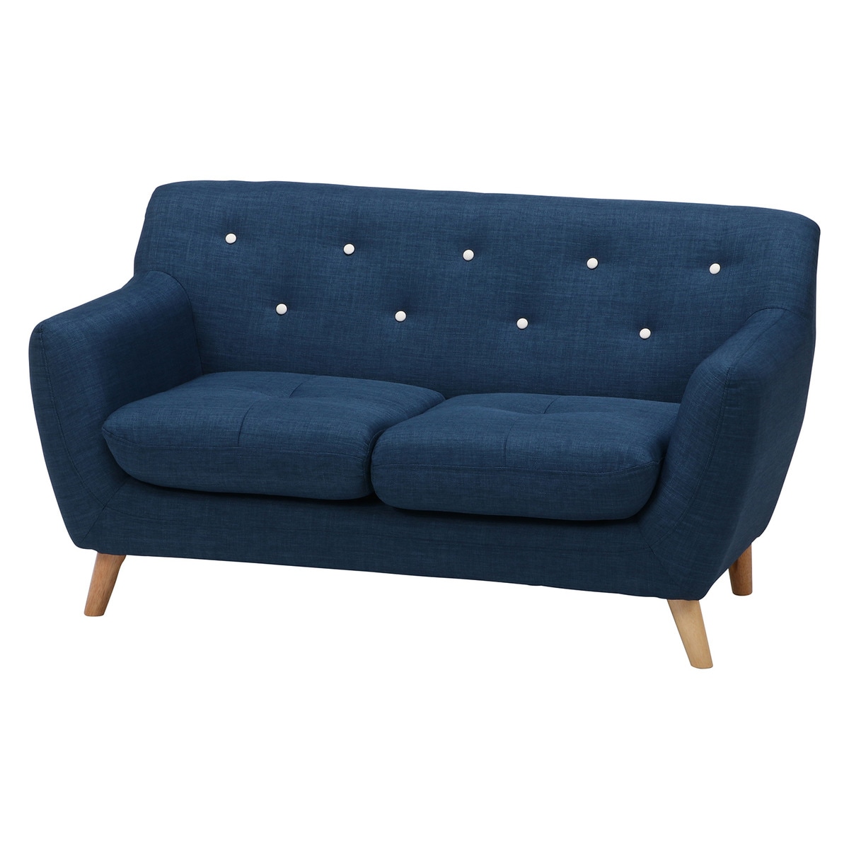 【送料無料】欠品中 次回4月中旬予定 不二貿易 ファブリックソファ ラビスタ 2P ネイビーソリッド 8125G 【メーカー直送・代引不可・置配不可・配送地域限定】