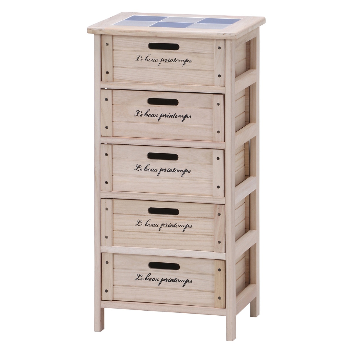 【送料無料】不二貿易 木製5段ボックス HF05-004(N)2 【メーカー直送・代引不可・置配不可・配送地域限定】