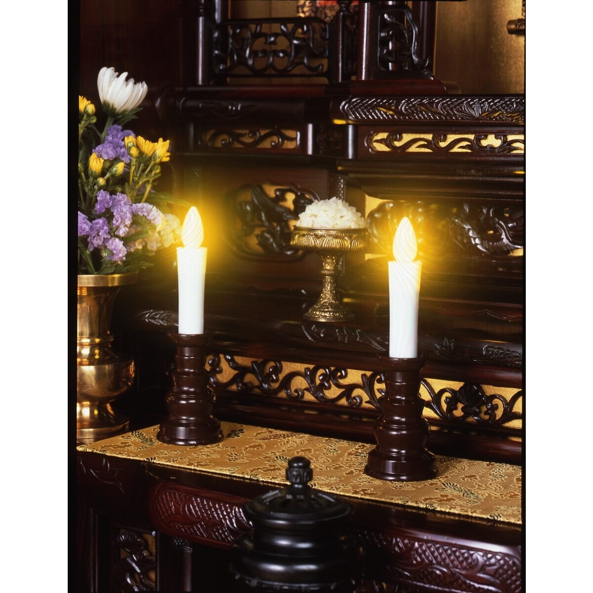 スマイルキッズ 安心のろうそく 中 燭台付 ブラウン ARO-3201DB