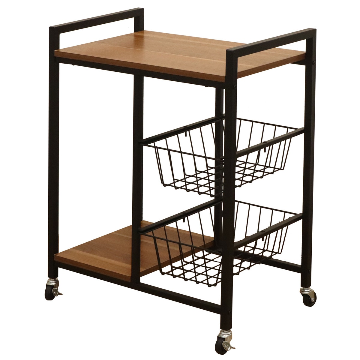 【送料無料】エイ・アイ・エス キッチンワゴン GWG-100 BK/BR 【メーカー直送・代引不可・置配不可】