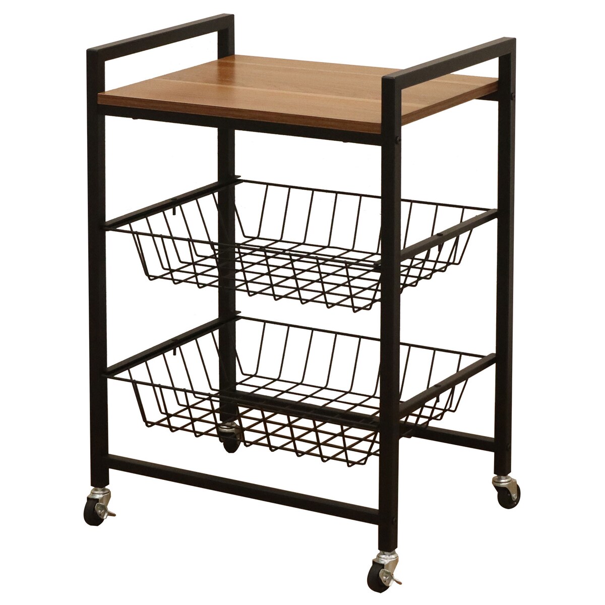 【送料無料】エイ・アイ・エス キッチンワゴン GWG-200 BK/BR 【メーカー直送・代引不可・置配不可】