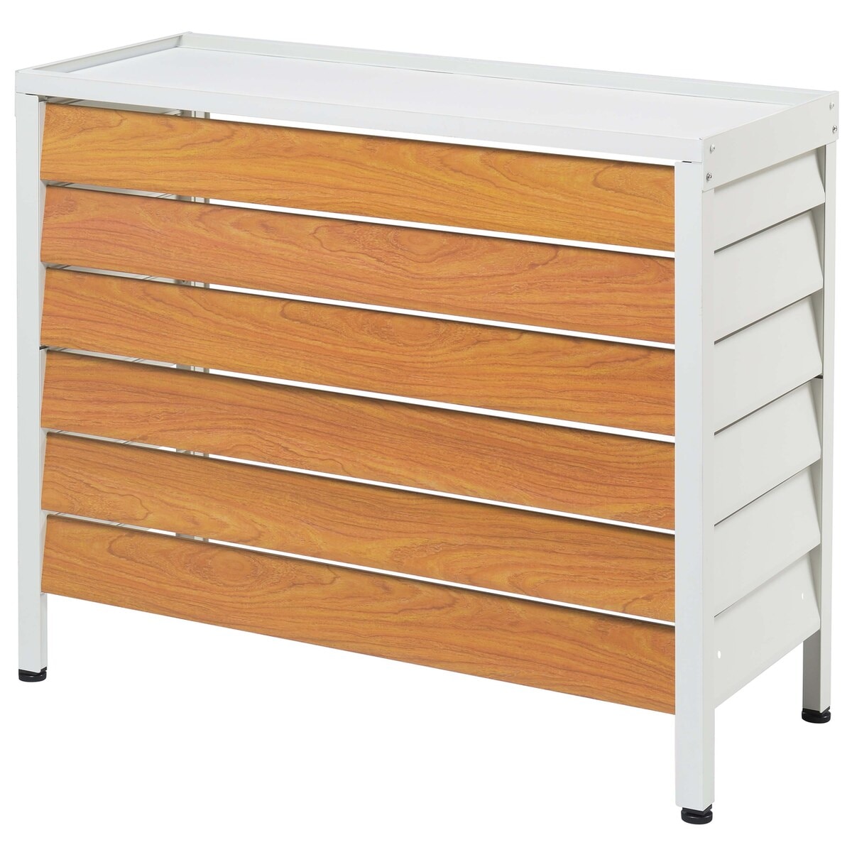 【送料無料】サンカ アルミ室外機カバー ルーバー標準 ホワイト ASC-LRWH