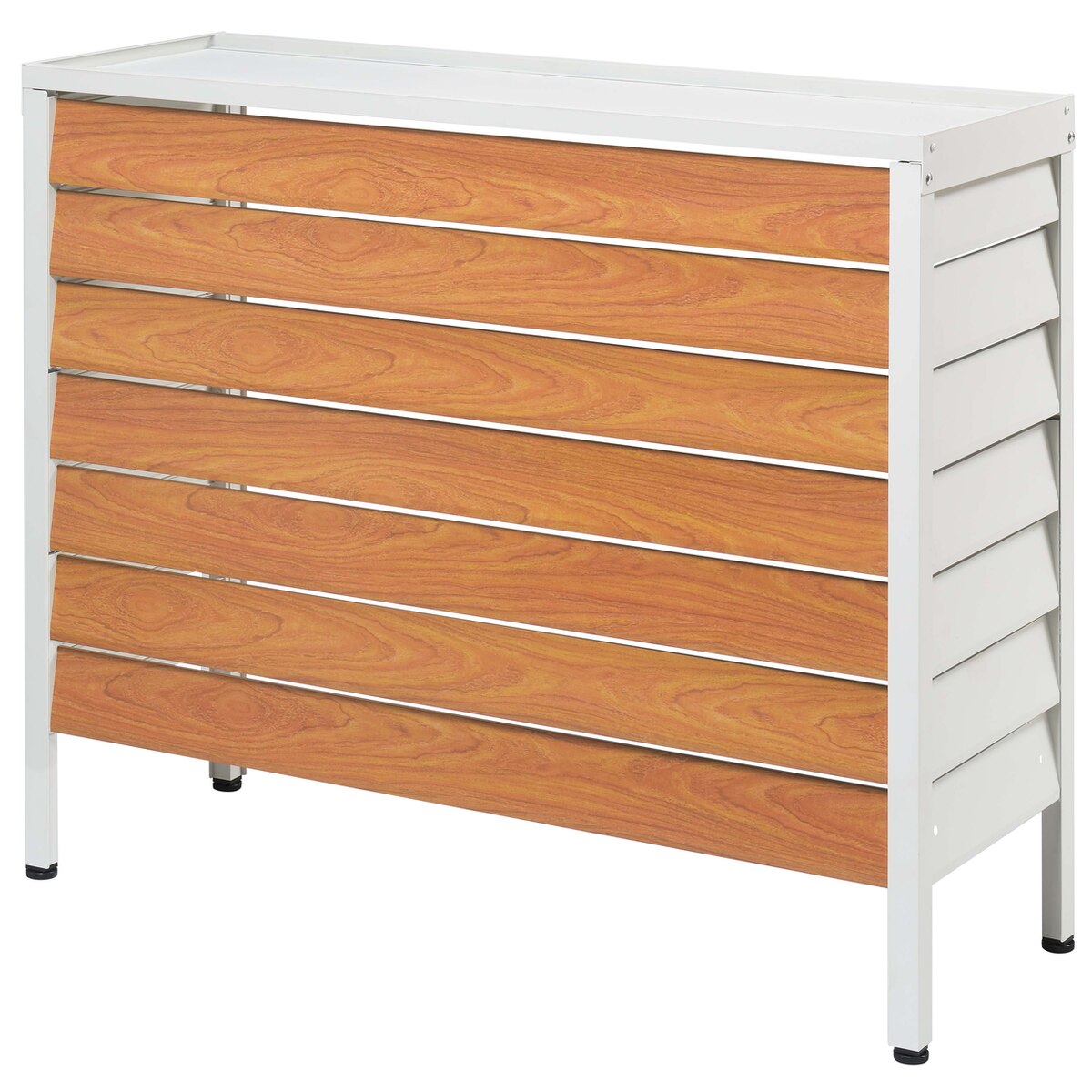 【送料無料】サンカ アルミ室外機カバー ルーバー大型 ホワイト ASC-LLWH