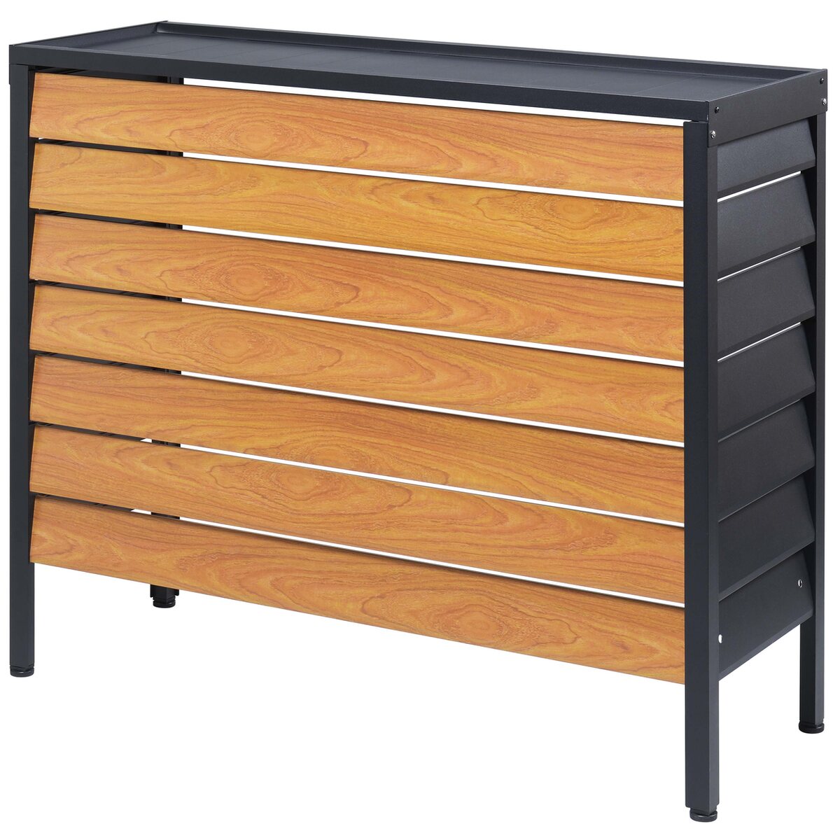 【送料無料】サンカ アルミ室外機カバー ルーバー大型 ブラック ASC-LLBK