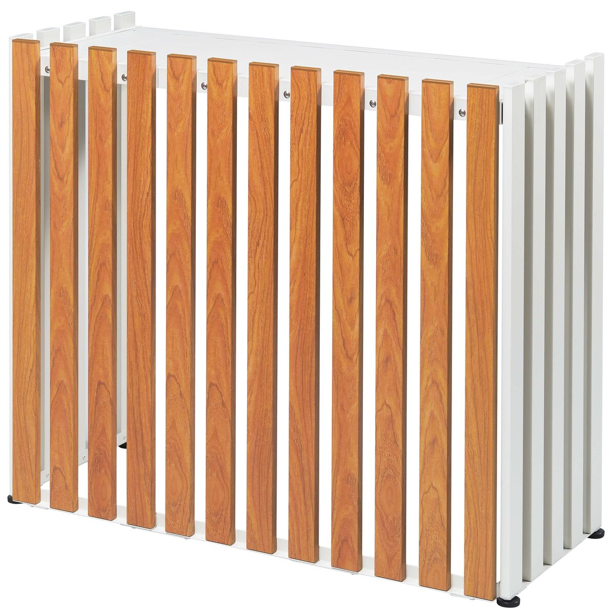 【送料無料】サンカ アルミ室外機カバー 縦格子標準 ホワイト ASC-TRWH