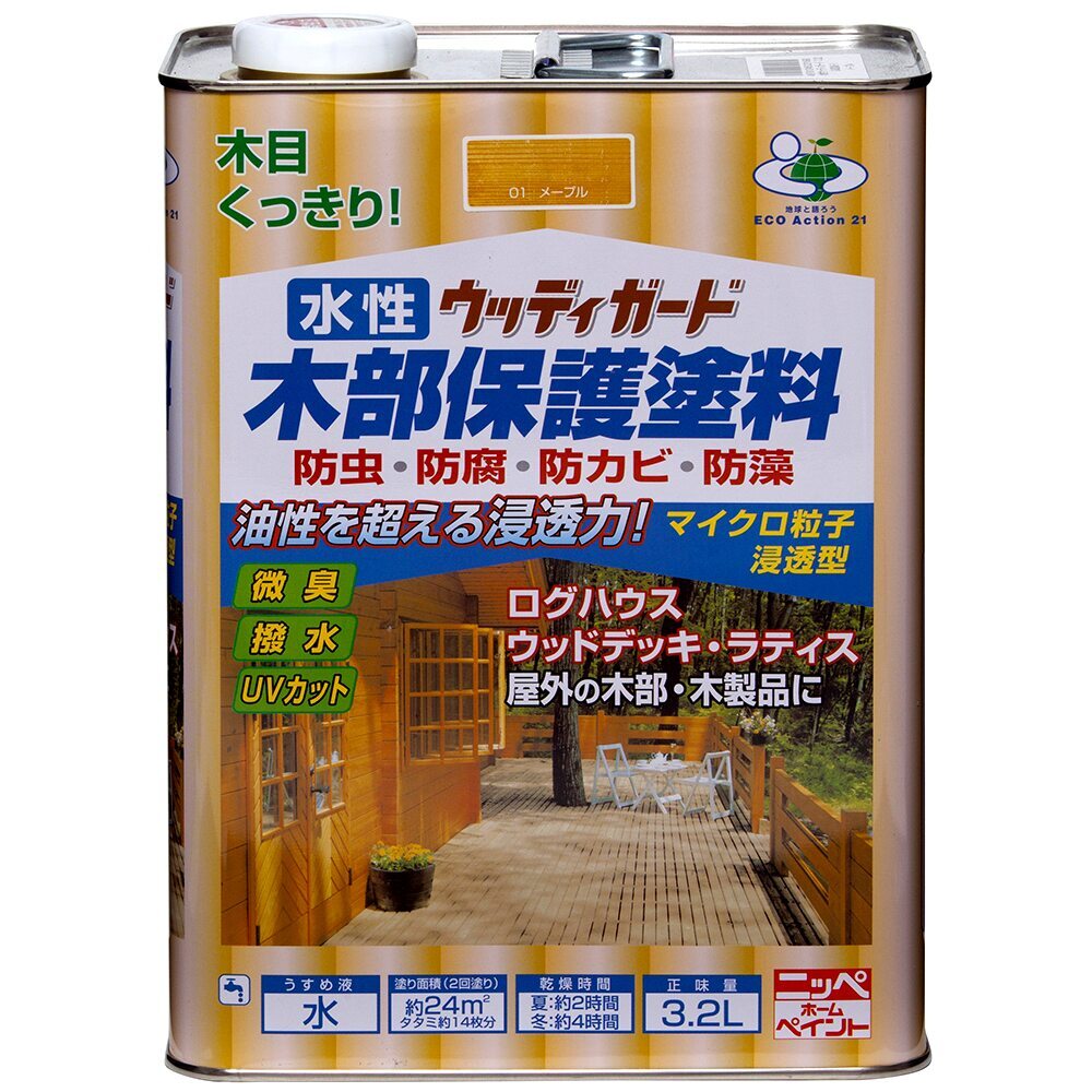 【送料無料】ニッペホームプロダクツ 水性ウッディガード 3.2L メープル